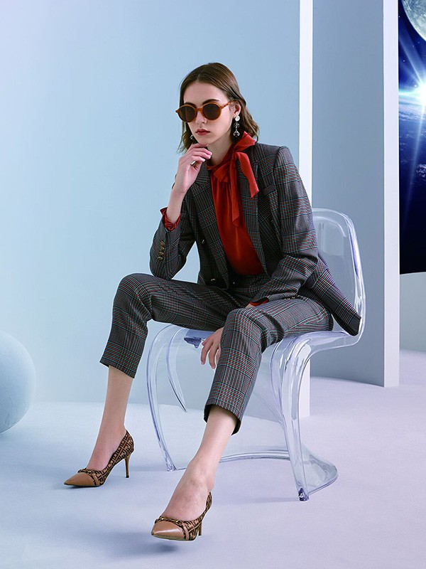 若岚菲女装2022秋冬季灰色九分裤