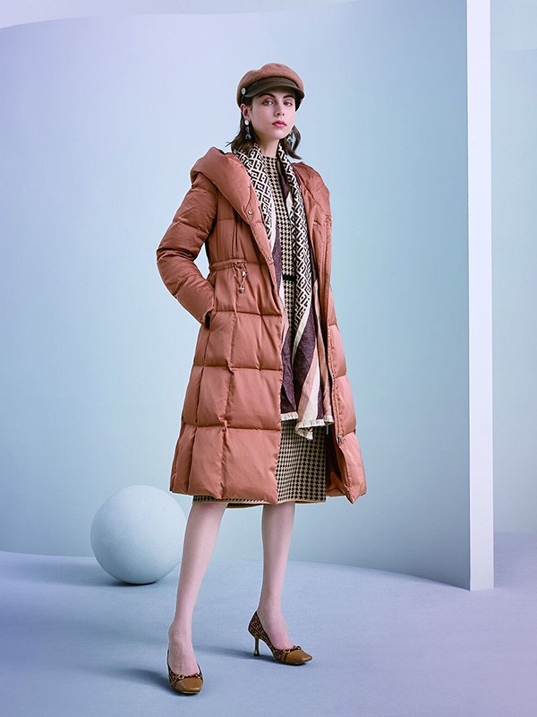 若岚菲女装2022秋冬季粉色棉服