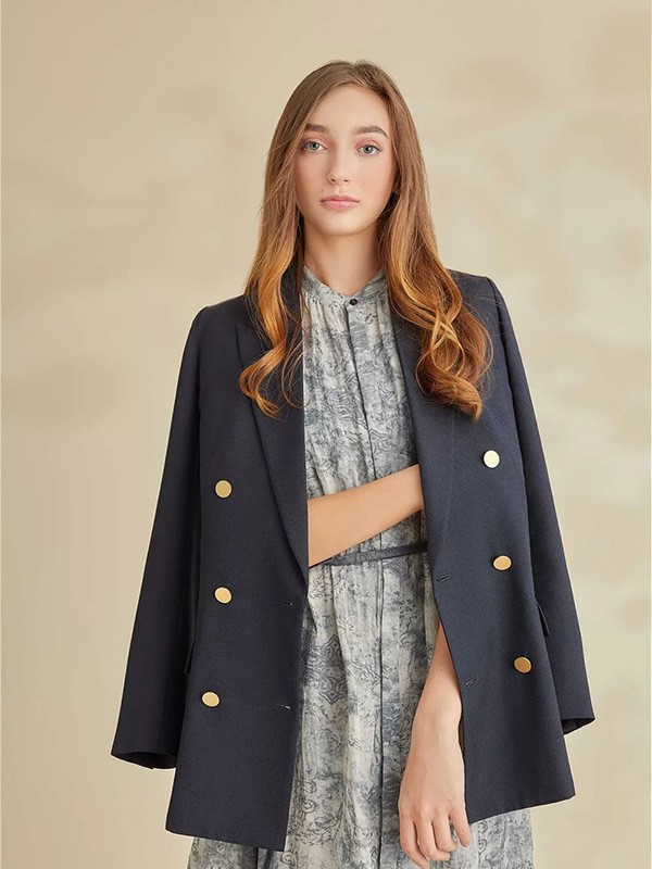 Cocktaillamode女装2022秋冬季黑色西装