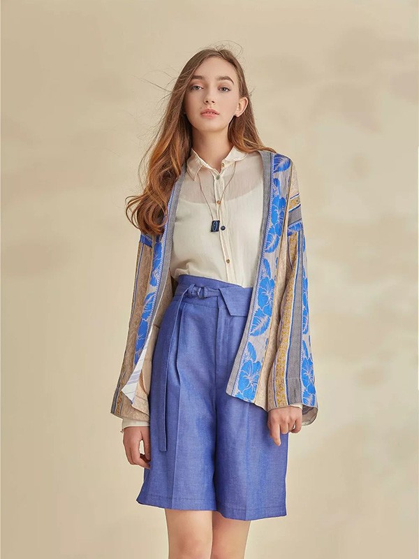 Cocktaillamode女装2022秋冬季蓝色短裤