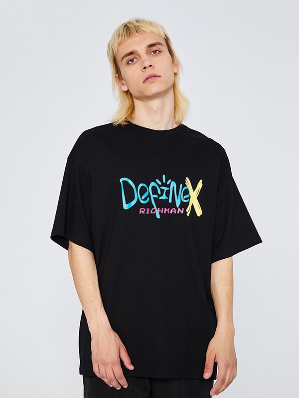 D&X男装2022秋冬季黑色T恤