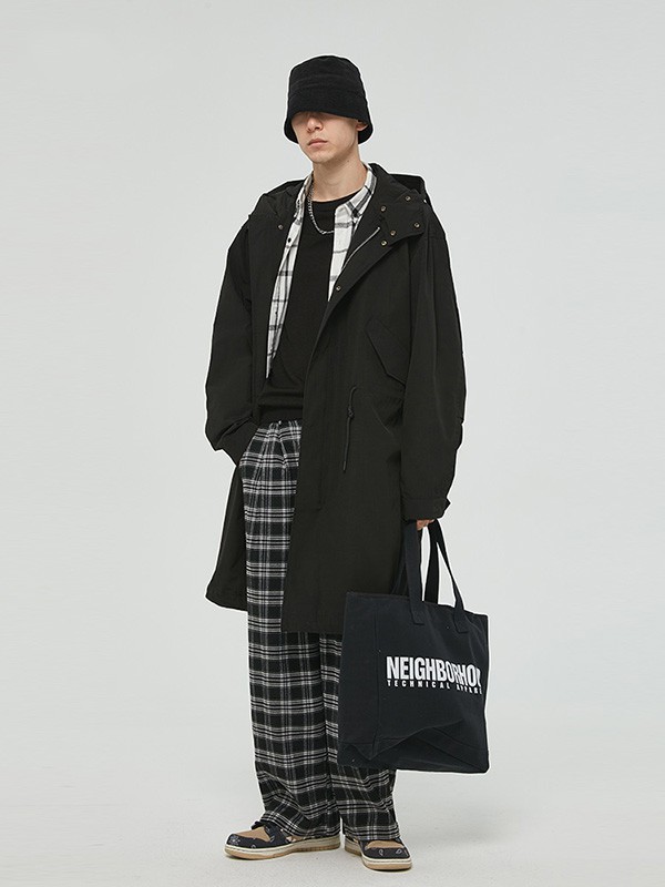 POTE休闲装2022秋冬季黑色大衣