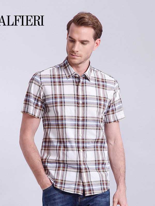 艾法利男装2022秋冬季白色衬衫