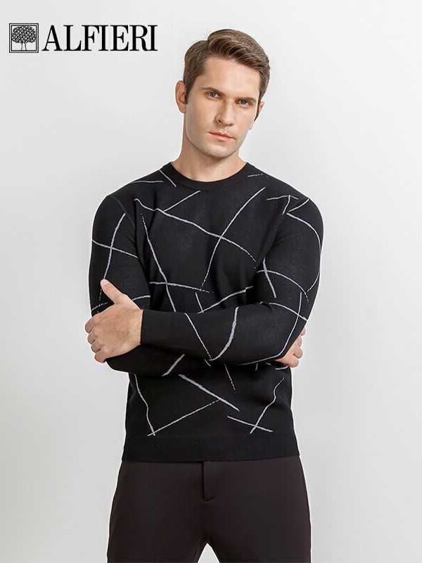 艾法利男装2022秋冬季黑色T恤