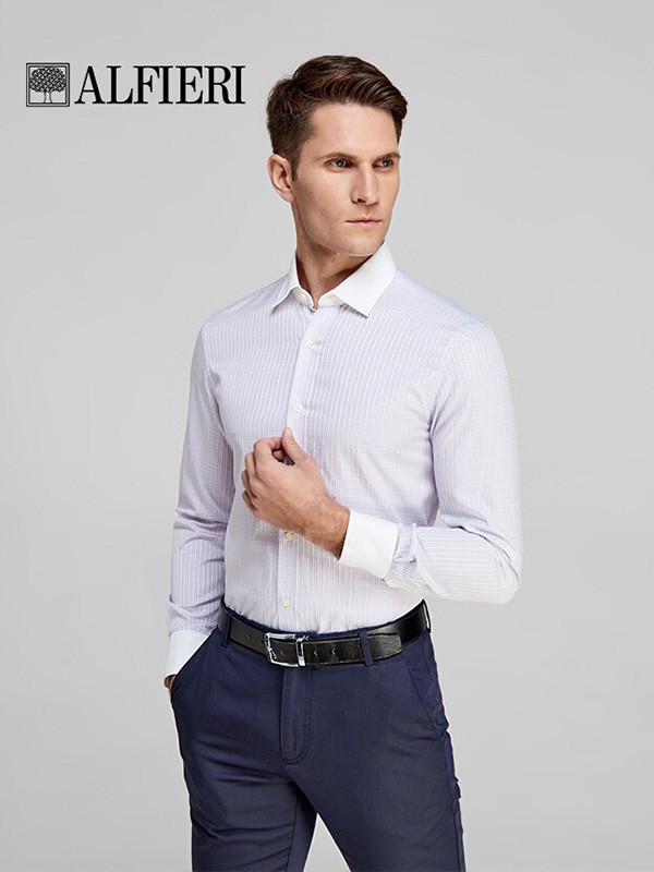 艾法利男装2022秋冬季白色衬衫