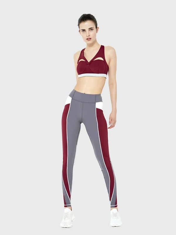 titikaactive运动装2023春夏季酒红色运动型内衣
