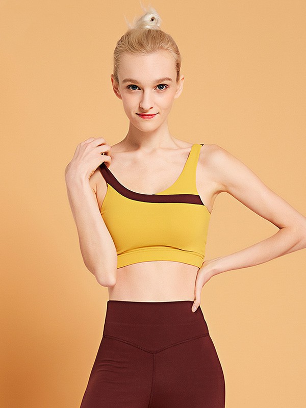 Pieryoga2023春夏季黄色运动型内衣