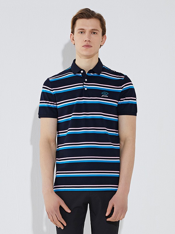 德国鲨鱼羊衫毛衫2023春夏季藏蓝色polo衫