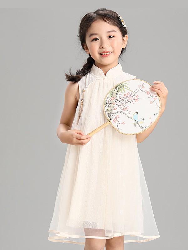 布布发现童装2022秋冬季白色连衣裙