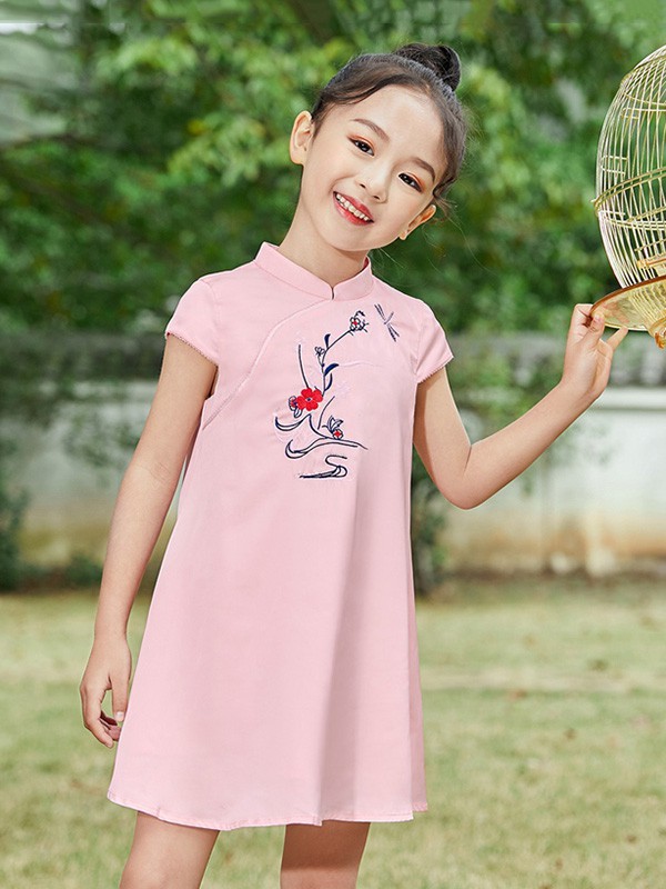 布布发现童装2022秋冬季粉色连衣裙