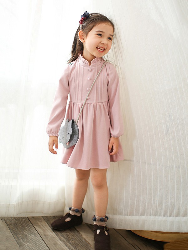 布布发现童装2022秋冬季粉色连衣裙