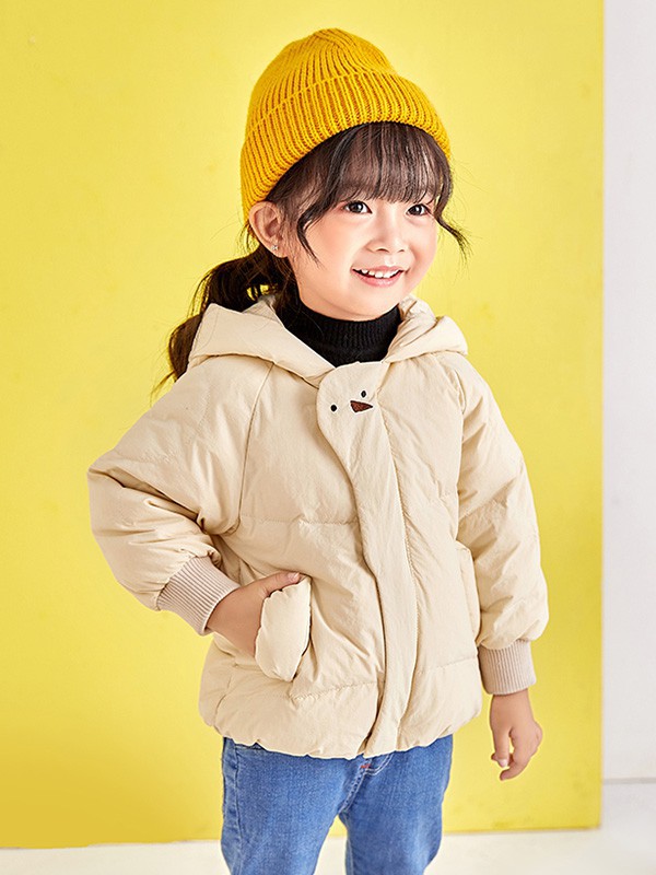 乖乖熊童装2022秋冬季黄色棉服