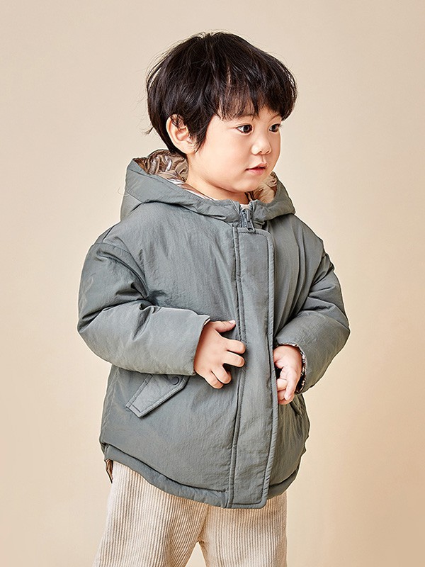 乖乖熊童装2022秋冬季灰色棉服