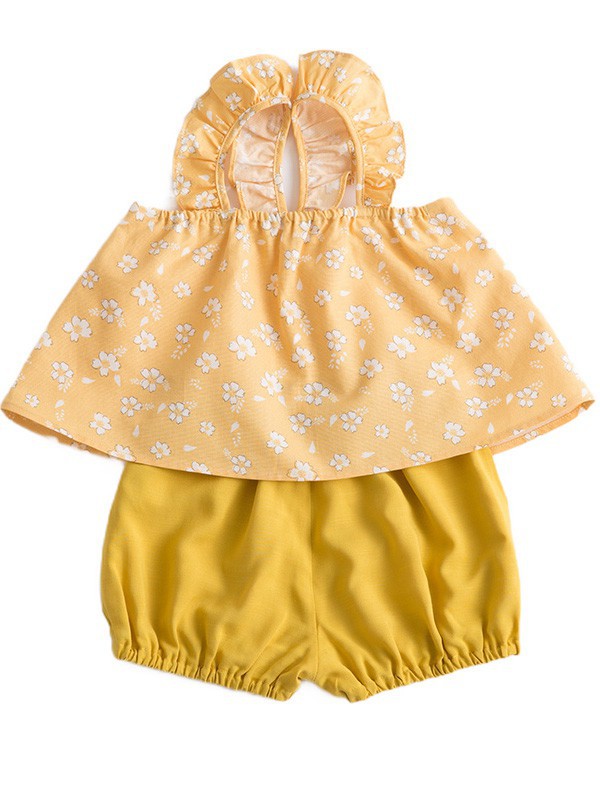 棉花堂童装2023春夏季橙色上衣