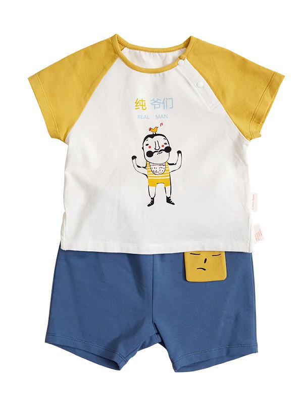 棉花堂童装2023春夏季白色T恤