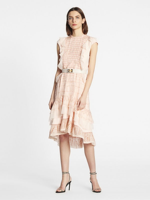 浪凡lanvin女装2022秋冬季裸色连衣裙