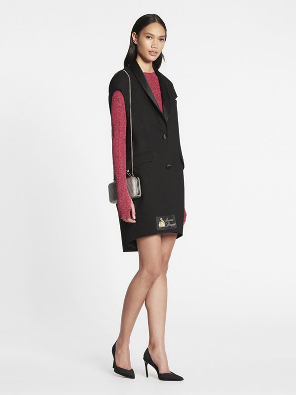 浪凡lanvin女装2022秋冬季黑色连衣裙