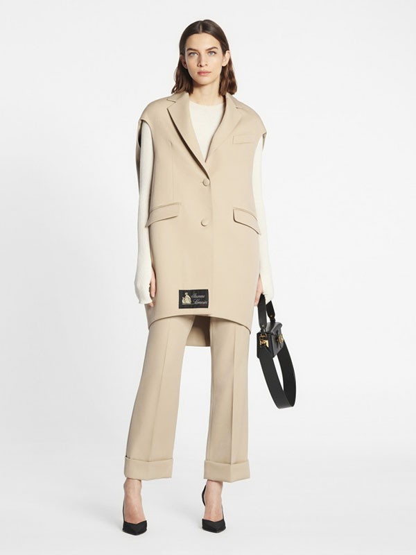 浪凡lanvin女装2022秋冬季卡其色长裤