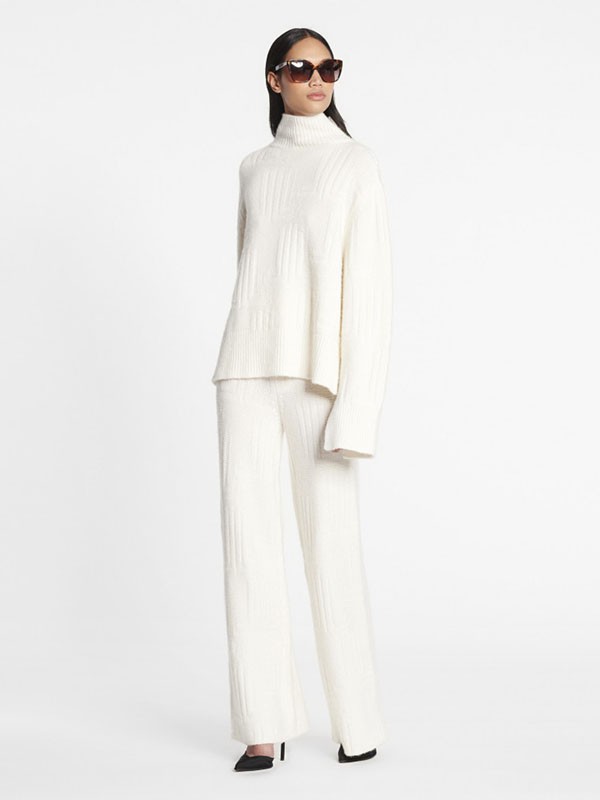 浪凡lanvin女装2022秋冬季白色阔腿裤