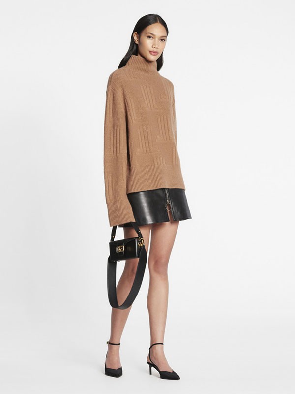 浪凡lanvin女装2022秋冬季咖啡色针织衫