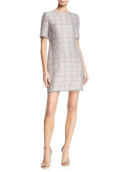 TOMLOU女装2023春夏季银色连衣裙