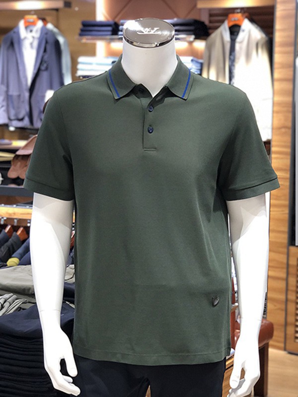 路卡迪龙男装2022秋冬季绿色polo衫