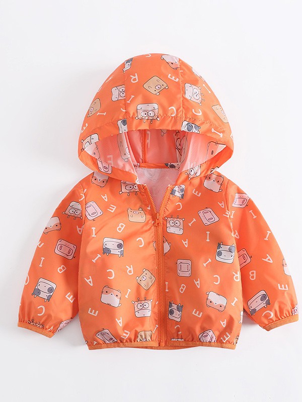 齐齐熊童装2023春夏季橙色外套