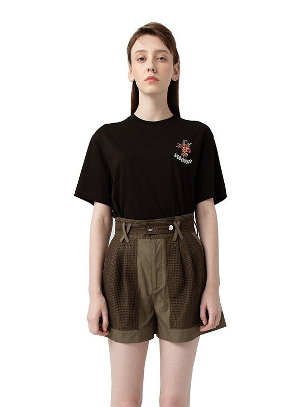 迪嘉雅休闲装2023春夏季黑色T恤