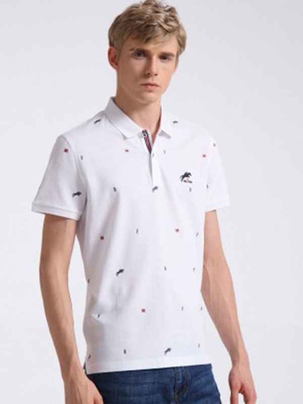 飞力镖马2023春夏季白色polo衫