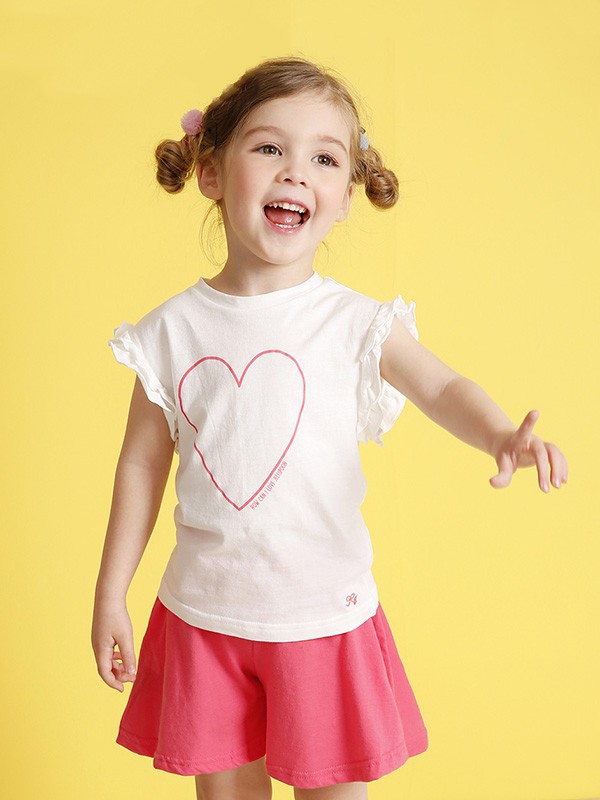 吉哩熊童装2023春夏季白色T恤