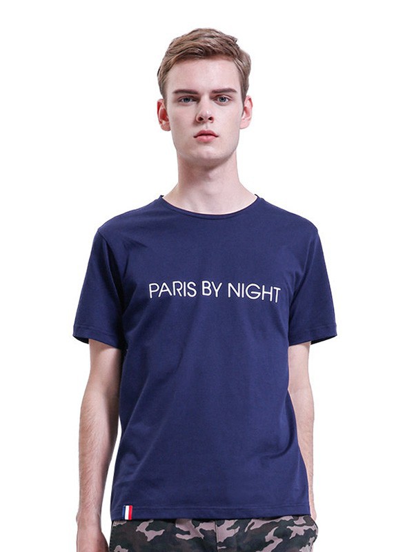 PERIGOT休闲装2023春夏季藏蓝色T恤