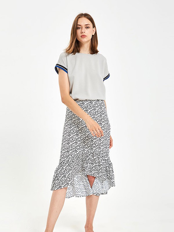 PERIGOT休闲装2023春夏季黄色半身裙