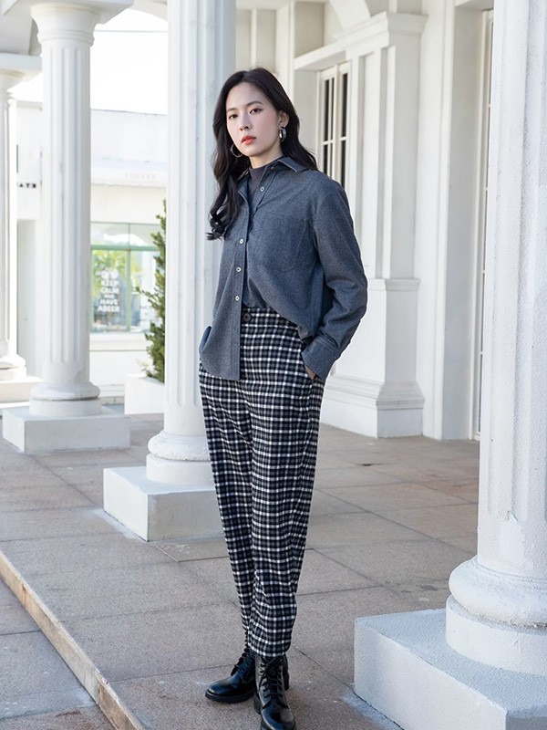 卡蔓女装2022秋冬季黑色长裤