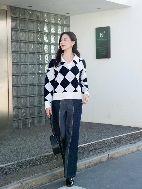 卡蔓女装2022秋冬季黑色阔腿裤