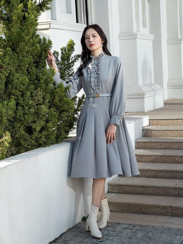 卡蔓女装2022秋冬季灰色连体衣