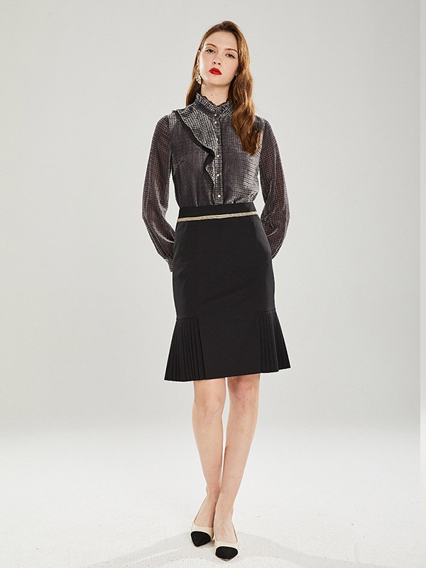 Gerolamo女装2022秋冬季黑色半身裙