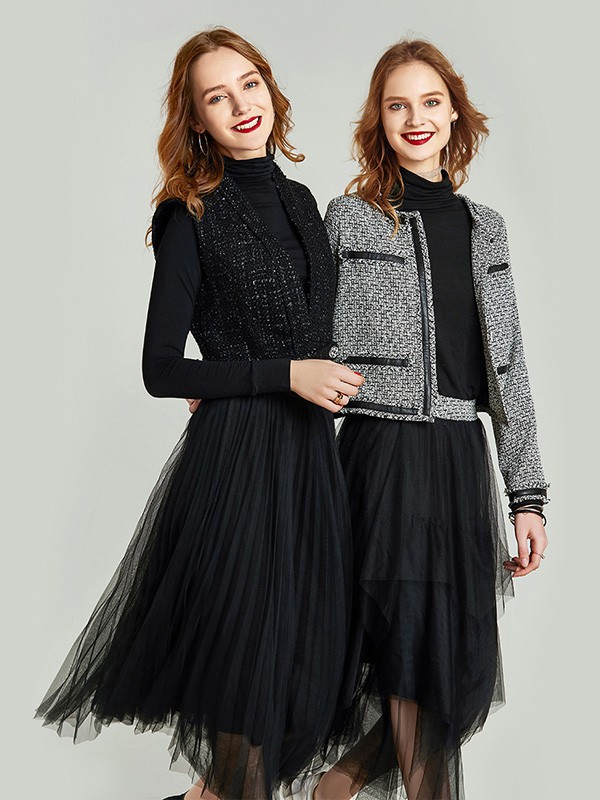 HAVVA女装2022秋冬季黑色针织衫