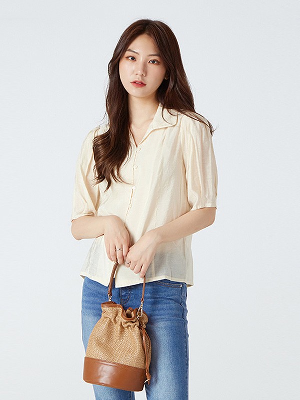 MIXXO休闲装2023春夏季米色衬衫