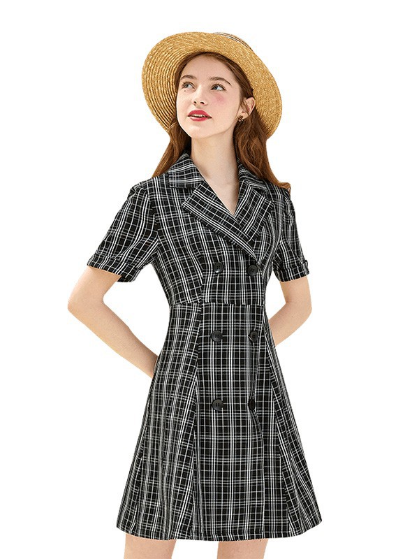 Rosel女装2023春夏季黑色连衣裙