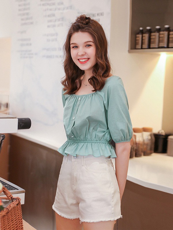 Rosel女装2023春夏季白色短裤