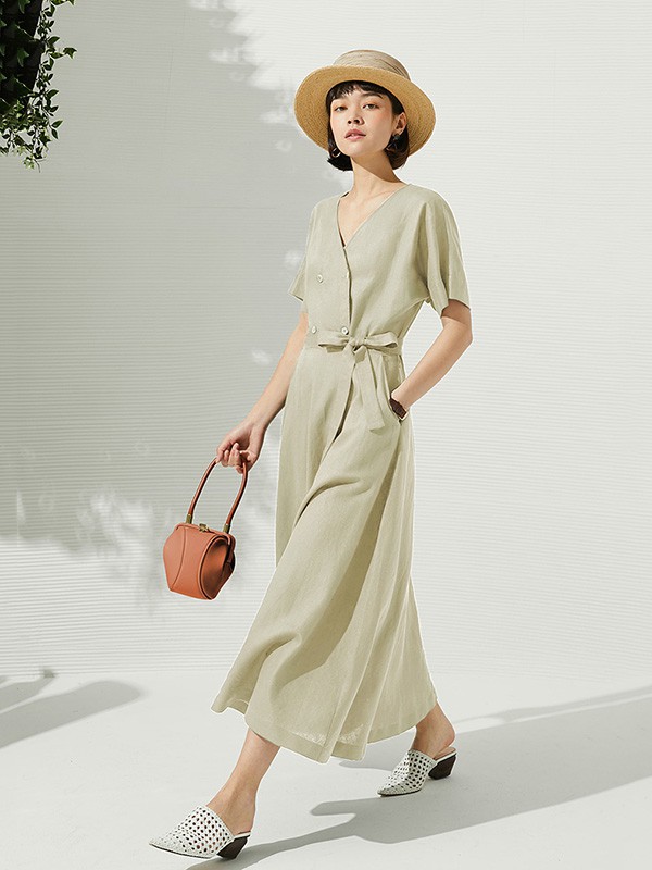 AMIIREDEFINE2023春夏季绿色连衣裙