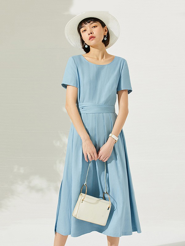 AMIIREDEFINE2023春夏季蓝色连衣裙