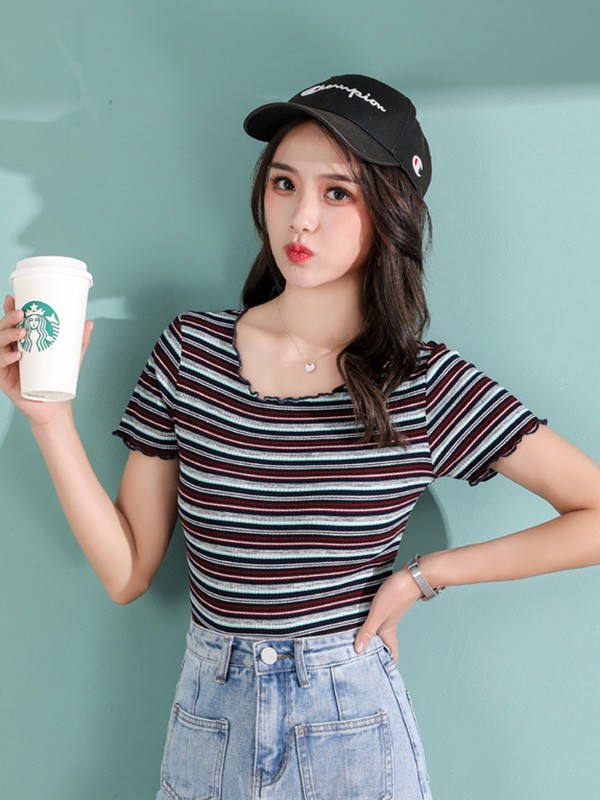 U.Vomade女装2023春夏季黑色T恤