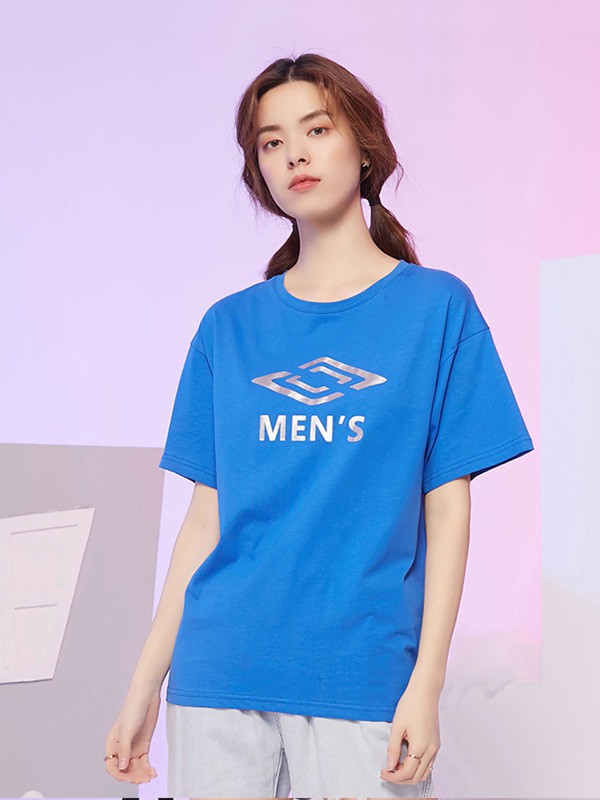 U.Vomade女装2023春夏季蓝色T恤