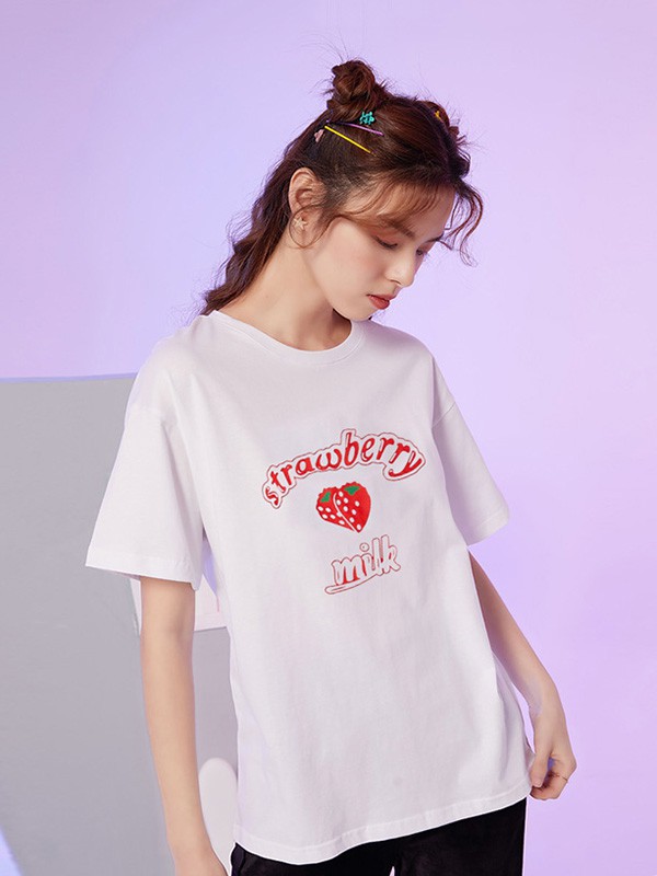 U.Vomade女装2023春夏季白色T恤