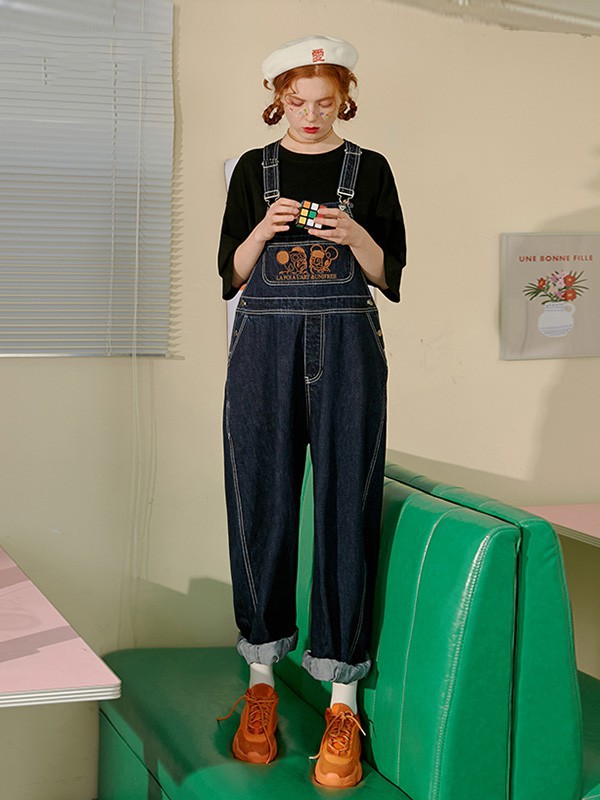 优尼弗瑞2022秋冬季藏蓝色阔腿裤