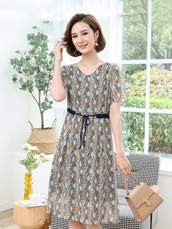 帕丝特女装2023春夏季灰色连衣裙