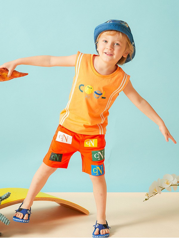 皮皮牛2023春夏季橙色背心