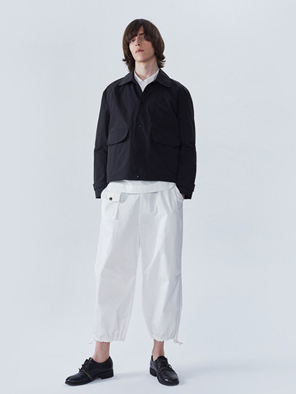 萨缇尼男装2022秋冬季白色长裤