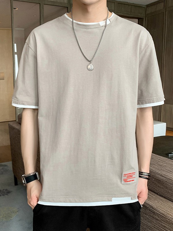 KOJO男装2023春夏季灰色T恤